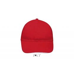 Sol's - Casquette 6 panneaux BUFFALO Rouge / Blanc Taille Unique - Taille unique rouge 3660734087059_0