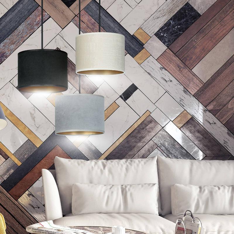EMIBIG LIGHTING SUSPENSION JARI À 3 LAMPES RONDE NOIR-BLANC-GRIS