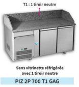 Table à pizza GN1/1 - PIZ 2P 700 T1 GAG - Inox AISI 304 - Froid ventilé - Groupe tropicalisé +43°C_0