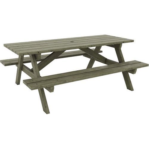 TABLE BANCS BATZ L 200 X 150 H 75 CM - À POSER- PIN TRAITÉ - MOBEXTAN