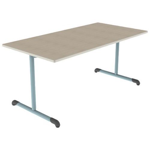 TABLE BANDANA 160X80 T5 DL STRAT POLY. ÉRABLE G. BEIGE/LAGON - MOBIDECOR