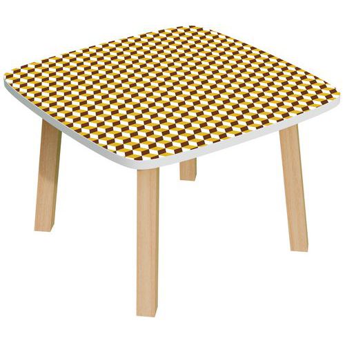 TABLE BASSE WOODY 60 X 60 CM PLATEAU SAFRAN- MANUTAN EXPERT