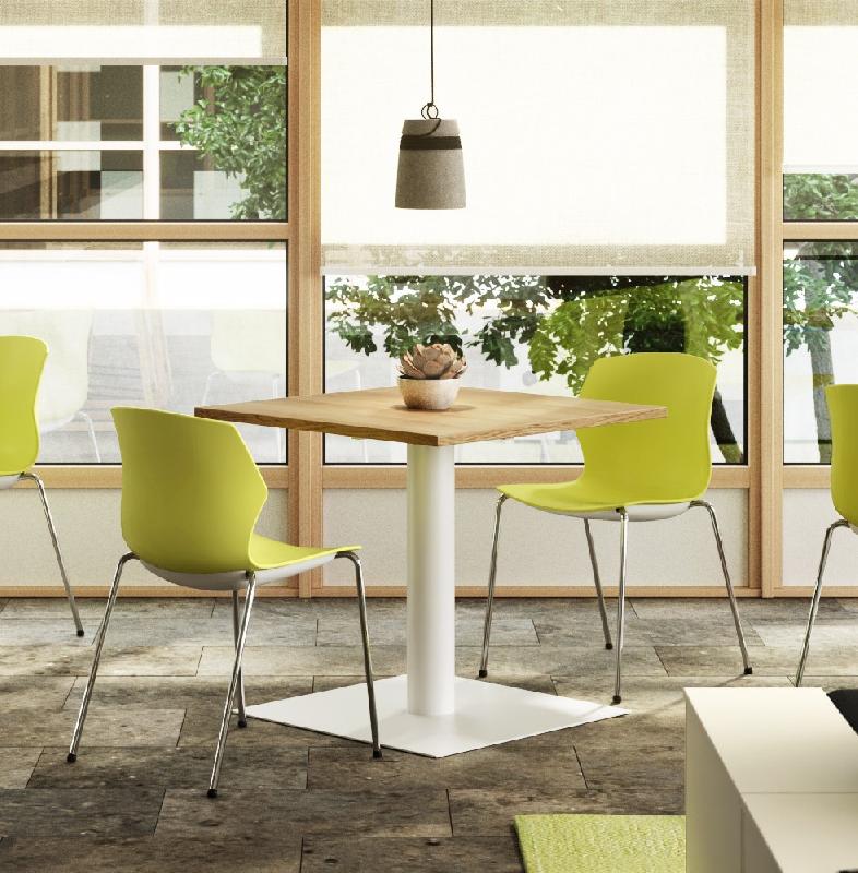 Table carrée ROL - Mobel Linea - 100, Alu, Acacia clair_0