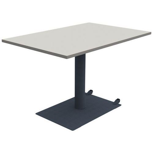 TABLE MANO MOB 120X80 T6 STRAT ALAISÉ GRIS PERLE GRIS/NS - MOBIDECOR