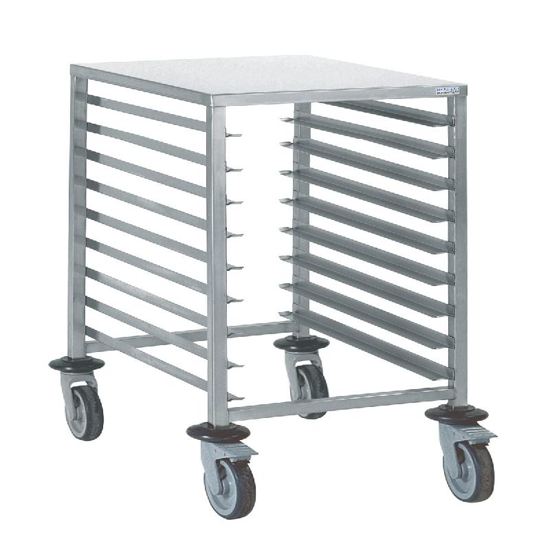 Tournus CHARIOT A GLISSIERES EURONORME Chariot 600 x 400 mm entrée 400 mm à 9 niveaux espacés de 70 mm dimensions 725 x 540 mm hauteur 900 mm - gri_0