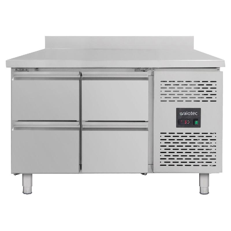 Vaiotec Comptoir réfrigéré EASYLINE / 4 tiroirs avec crédence - monobloc, 1360 x 700 mm - inox 12012_0