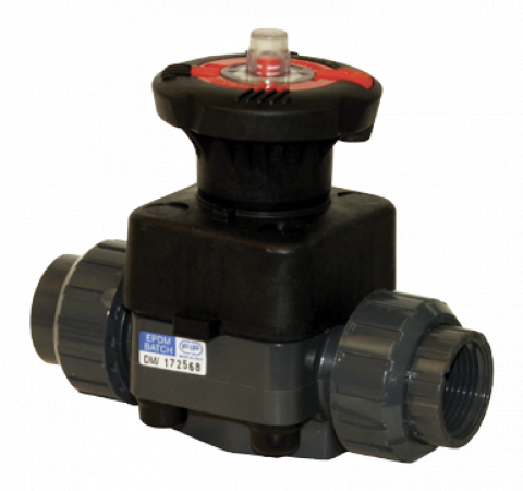 Vanne PVC à membrane PTFE Dialock - unions FF taraudée D 1/2'' - PN 10 - Référence 31DKUFVCP_0