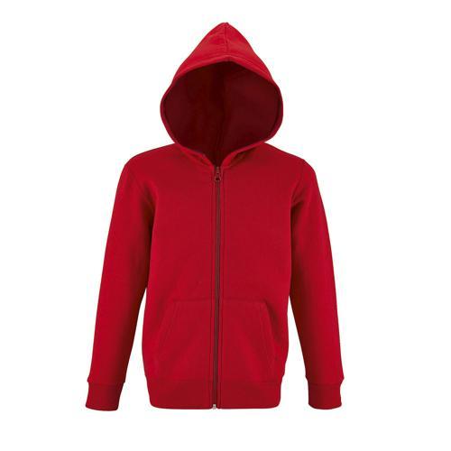 VESTE ZIPPÉE À CAPUCHE ENFANT EN COTON ROUGE