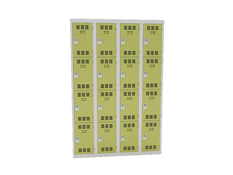 Vestiaire multicases 4 colonnes de 4 cases - acier monobloc - portes indégondables - normes NF_0