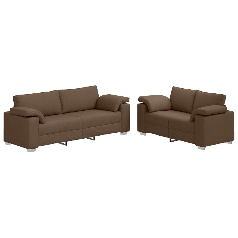 VidaXL Canapé 2 pcs Marron 219 x 80 x 82 cm tissu Modèle Vega Office Horizon - Matériau naturel 3324744_0