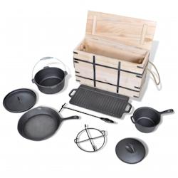 VidaXL Lot De Casseroles Batterie De Cuisine 9 Pcs - noir 40829_0