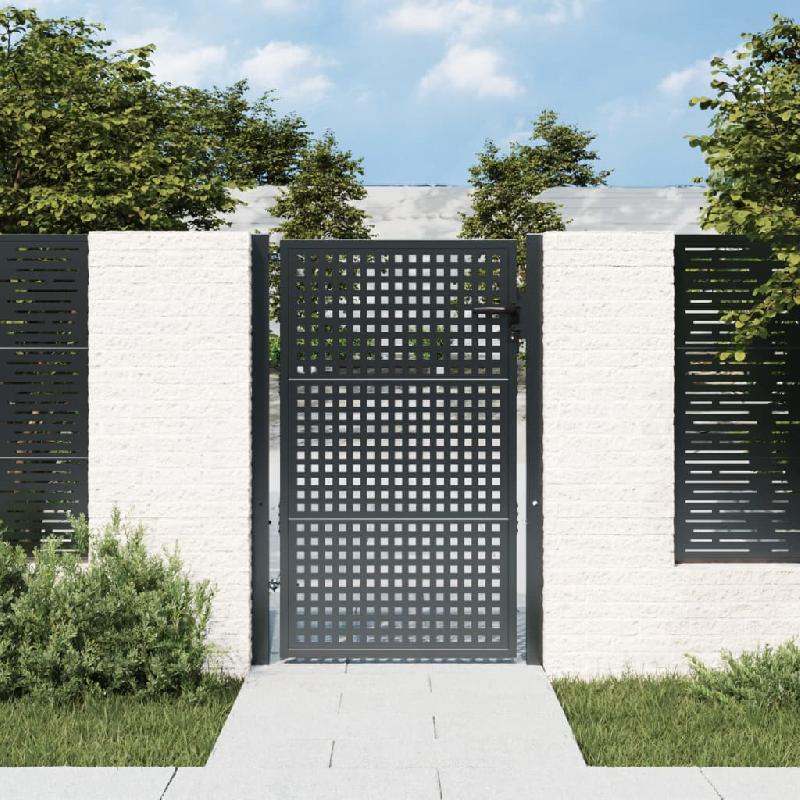 Vidaxl portail de jardin anthracite 105x175 cm acier 154561_0