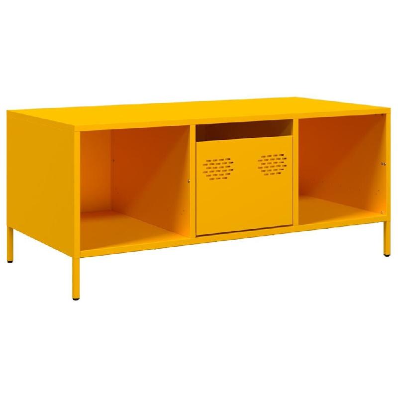 VidaXL Table basse jaune moutarde 101,5x50x43,5cm acier laminé à froid Modèle Oasis Horizon - 851277_0