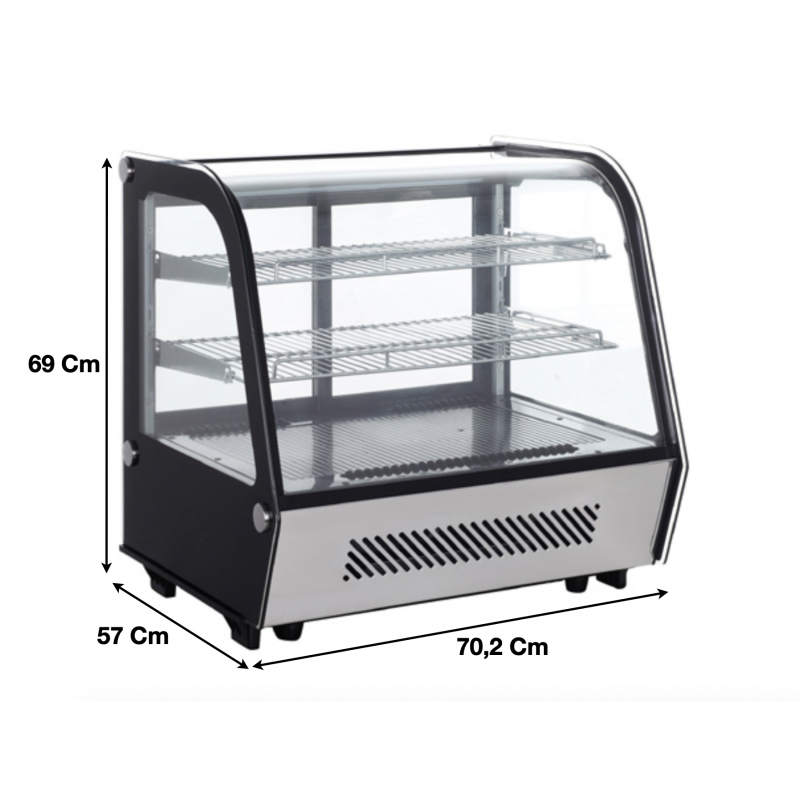 Vitrine réfrigérée de comptoir 120 L - double vitrage - refroidissement ventilé - RTW120B_0