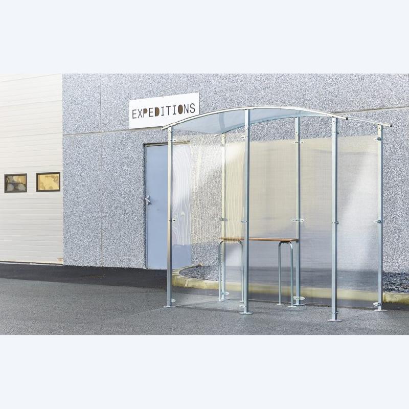 Abri fumeur en métal - 2, 4 ou 6 m² - Parois en plexi et toit en polycarbonate_0