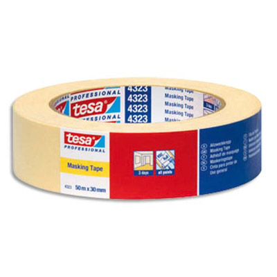 ADHESIF DE MASQUAGE TESA - 50 M X 30 MM - SANS SOLVANT