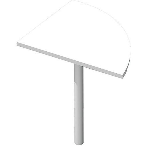 ANGLE BUREAU 90° PIEDS RENFORT MÉTAL FAST 80CM - BLANC