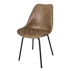 Anticline Créations Chaise capitonnée Skai Camel  L47 X P56 X H84 Assise H50 - marron matière synthétique CS1243_0