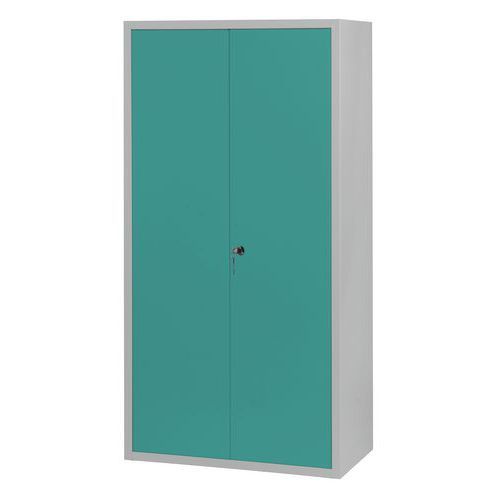 ARMOIRE PENDERIE-RANGEMENT L1200 CORPS GRIS CLAIR PORTES AMANDE 6027