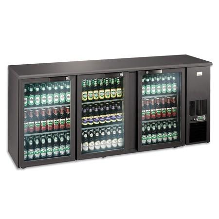 Arrière bar 3 portes vitrées - Skin plate gris anthracite - 495L - Gamko 980551_0
