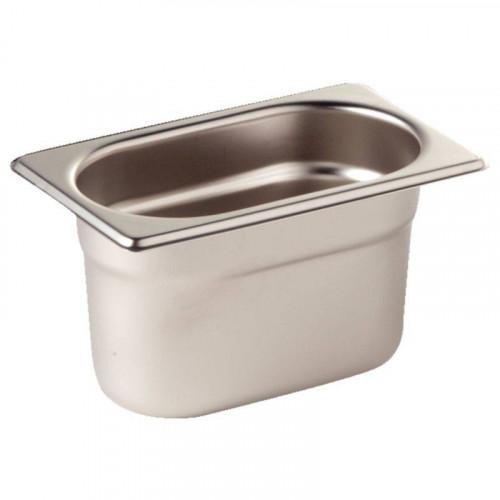 BAC GASTRONORM GN 1/9 HAUTEUR 65 MM EN INOX 18/0 VOGUE