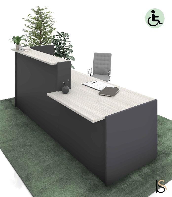 Banque d'accueil avec PMR Torino - Droite, 260, Non, Noyer grisé / anthracite_0