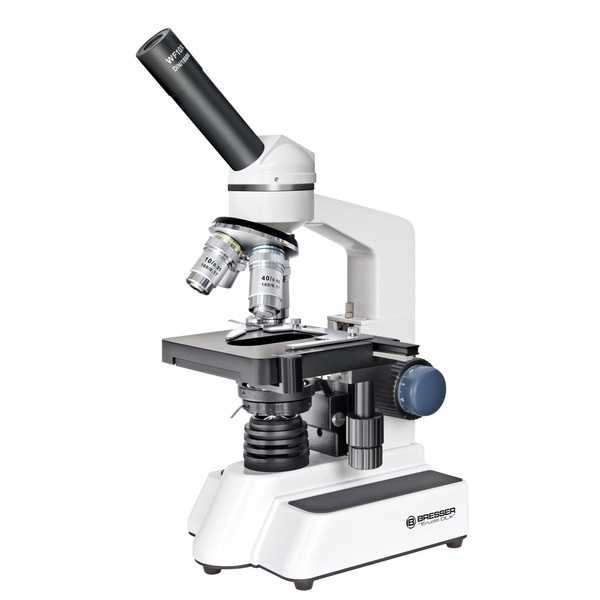 Bresser Microscope Erudit DLX 40x-600x (5102060) - robuste et polyvalent avec éclairage LED et batterie intégrée_0