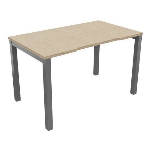 BUREAU ASTRO ARCHE DROIT ÉCHANCRÉ 120 X 70 CHÊNE FIL /ALU - BURONOMIC