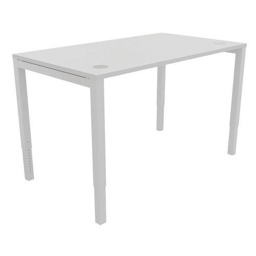 BUREAU DROIT ASTRO ARCHE PIED RÉGLABLE 140X80 BLANC/BLANC - BURONOMIC