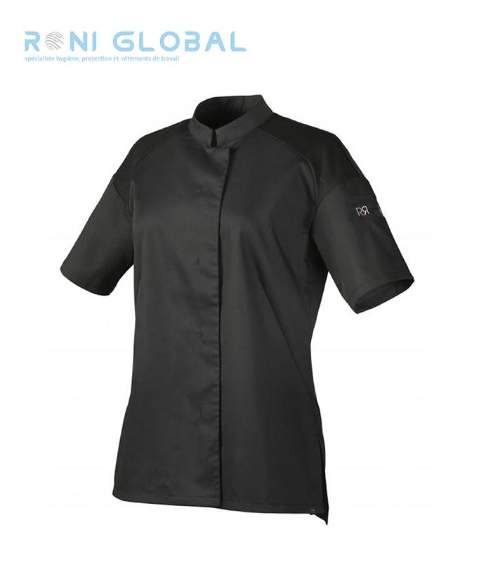 Veste de cuisine femme manches courtes - Polyester et coton 37,5® - Empiècement maille - Modèle Cadix Robur_0