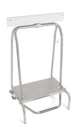 Chariot collecteur de déchets MANUCLEAN standard - 2 roues - Inox 18/10 - Pour sacs 70 à 120L_0