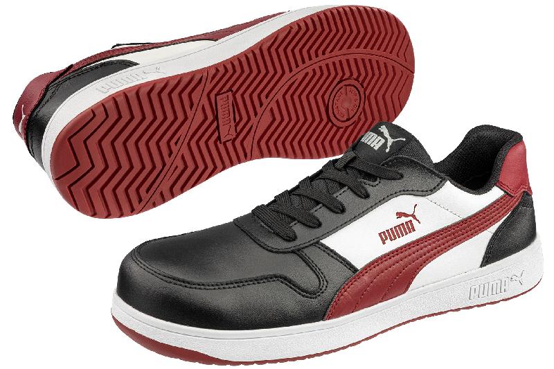 CHAUSSURE DE TRAVAIL FRONTCOURT P 46 BAS NOIR/BLANC/ROUGE S3L - PUMA - 640207
