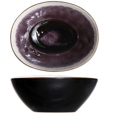 COUPELLE RONDE NOIRE ET VIOLET 9CM - LOT DE 6 - COSY & TRENDY - LAGUNA VIOLA