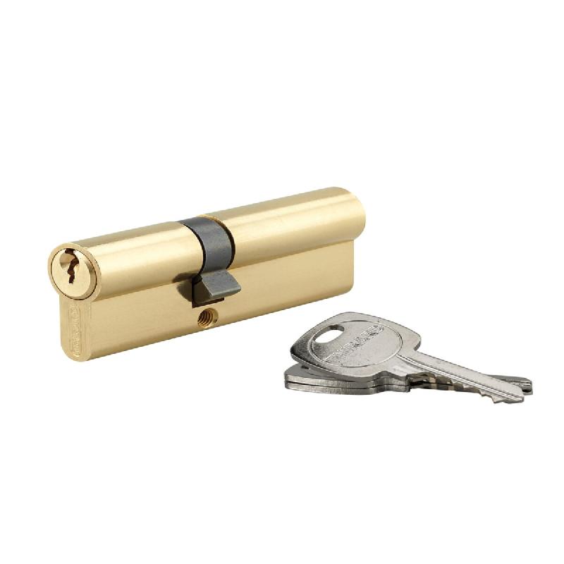 Cylindre de serrure double entrée, 35x55mm, anti-arrachement, laiton, 3 clés - THIRARD - doré 3150260164237_0