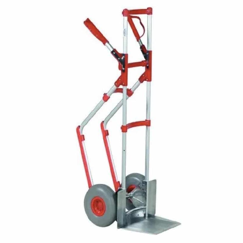 Diable aluminium - charge 250 kg - pelle rabattable - roues pleines increvables_0
