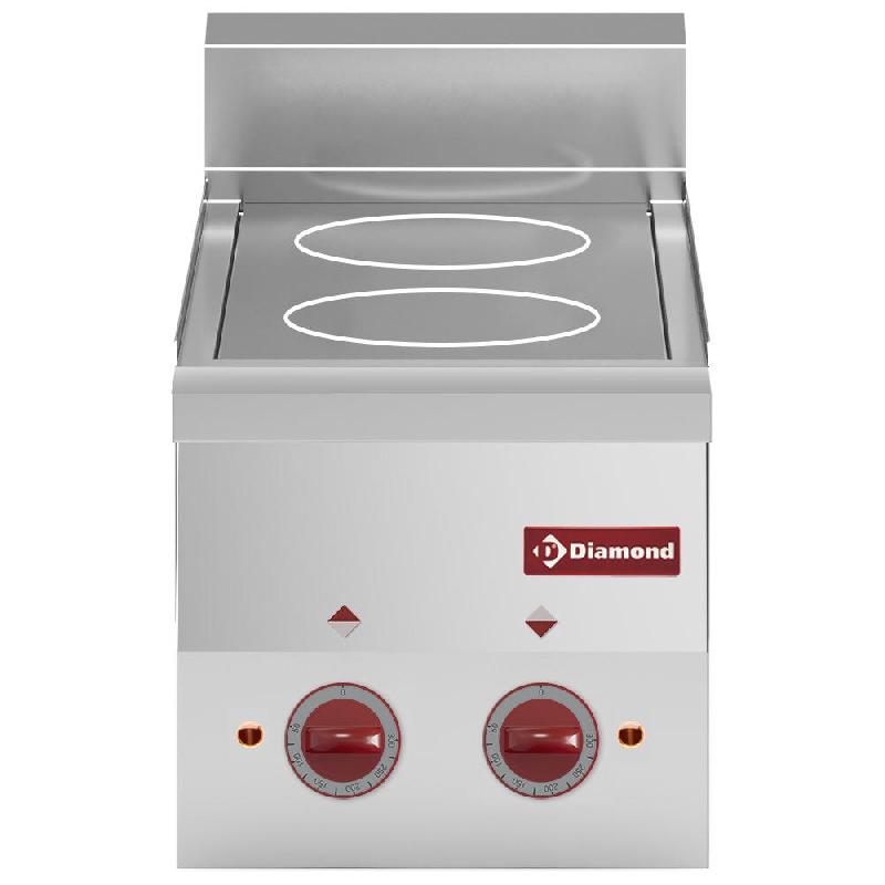 Diamond - Cuisinière vitrocéramique 2 plaques -Top- - réf. E60/2VC3T-N - gris inox AKS-E60/2VC3T-N_0