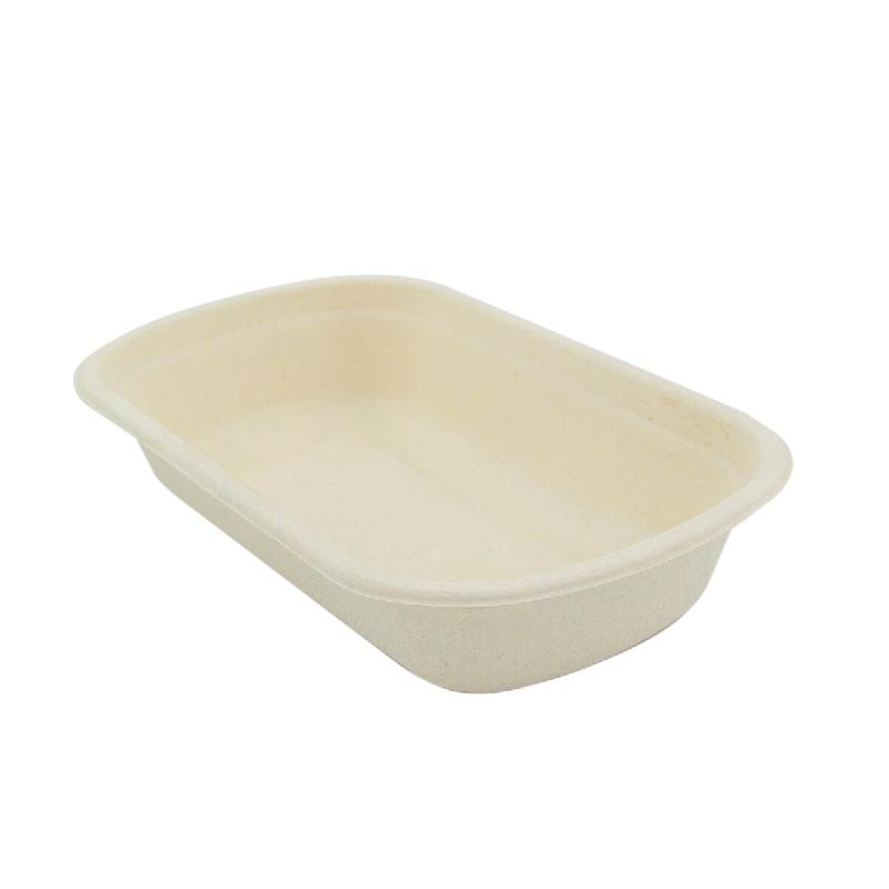 ECOLOMIQUE - 125 Pcs - Boîte rectangulaire brune en pulpe - 750 ml, 229 x 134 mm, Hauteur: 44 mm - marron Bagasse ECO210APUREC750BRF_0