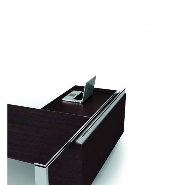 Ensemble de direction X7 avec plateaux en verre blanc - Officity. - 190, Blanc, Droite_0