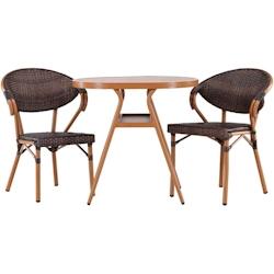 Ensemble table et 2 chaises Abrantes Venture Home - marron 7340220811752_0