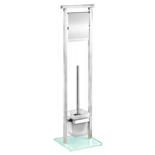ENSEMBLE WC SUR PIED - DEBAR - ACIER SATINÉ WENKO