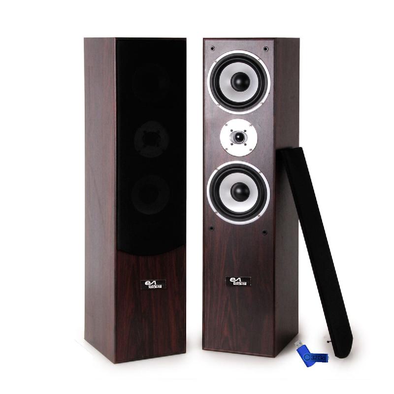 Evidence Acoustics Paire d'enceintes Hifi/Home-Cinéma - EA700-WAL -  2x500W PMPO - Bass Reflex à 3 voies - Noyer/Acajou+Clé USB 32G - 3666638035257_0