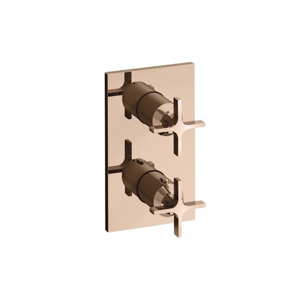 FACADE EXTERNE CROSS ROAD LAITON 3 SORTIES OR ROSE ROBINETTERIE CROSS ROAD - CRISTINA ONDYNA XR75346P