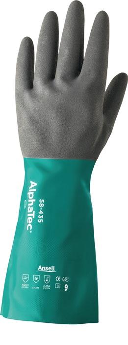 Gant de protection chimique AlphaTec 58-435 taille 9 - vert mer/gris anthracite - EN 388, EN 374, EN 1149 - catégorie EPI III - ANSELL_0