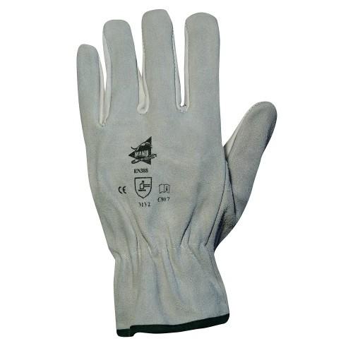 GANTS ANTI-COUPURES EN CUIR DE BOVIN PLEINE FLEUR C807 - 12 PAIRES - T11 MANUSWEET