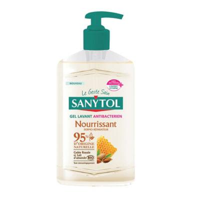 Gel lavant mains antibactérien nourrissant Sanytol lait d'amande BIO 250 ml_0