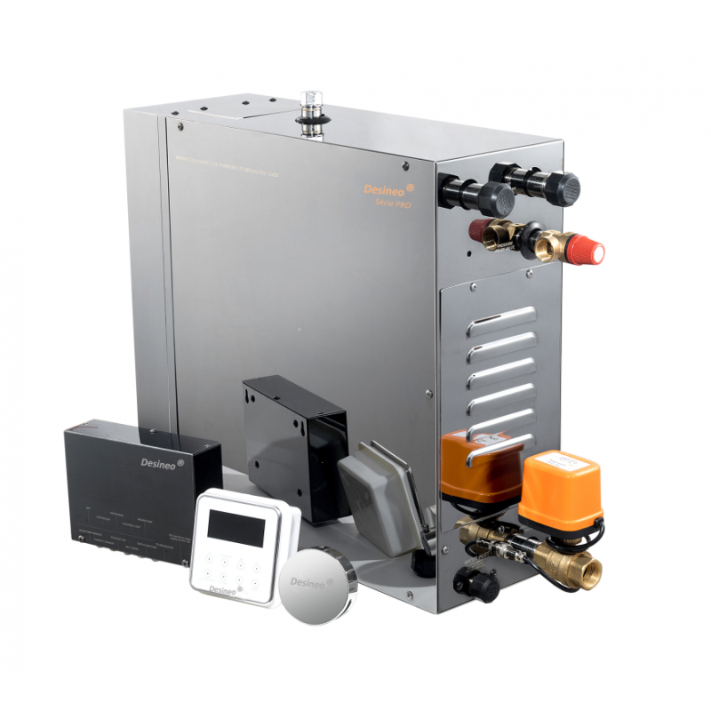 [12KW] DESINEO SÉRIE PROFESSIONNEL PREMIUM GÉNÉRATEUR DE VAPEUR POUR HAMMAM TOUTES OPTIONS