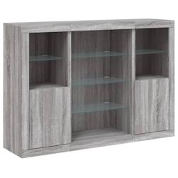 Helloshop26 - Buffet bahut commode armoire meuble de rangement organisateur cuisine salle de séjour salon avec lumières LED 3 pcs 02_0037235 - 30002_0
