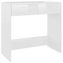 Helloshop26 - Bureau table poste de travail meuble d'ordinateur informatique étude brillant 80 x 40 x 75 cm Aggloméré blanc 02_0023550 - 3000214378008_0