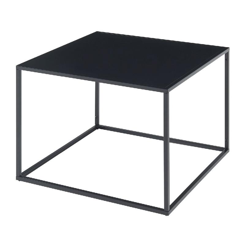 Helloshop26 - Table basse console d'appoint avec plateau carré acier 60 x 60 x 45 cm noir mat 03_0010851 - 3000225443764_0