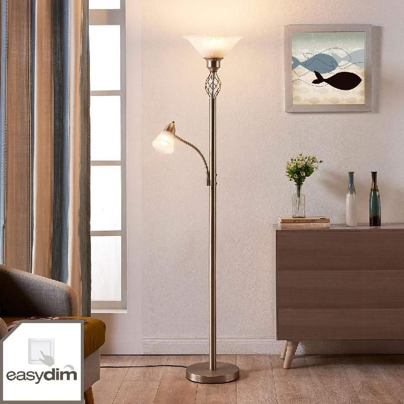 LUCANDE LAMPADAIRE DUNJA COULEUR NICKEL AVEC LISEUSE